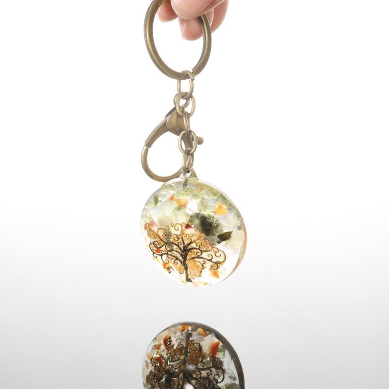 【聖誕飾品】暖夏之樹奧剛鑰匙圈-可改項鍊 - 鑰匙圈/鑰匙包 - 半寶石 綠色