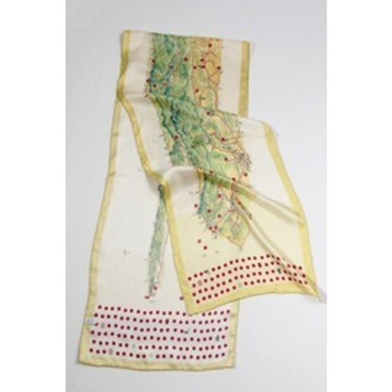 台湾国立歴史博物館 - 地図スカーフ - スカーフ - シルク・絹 多色