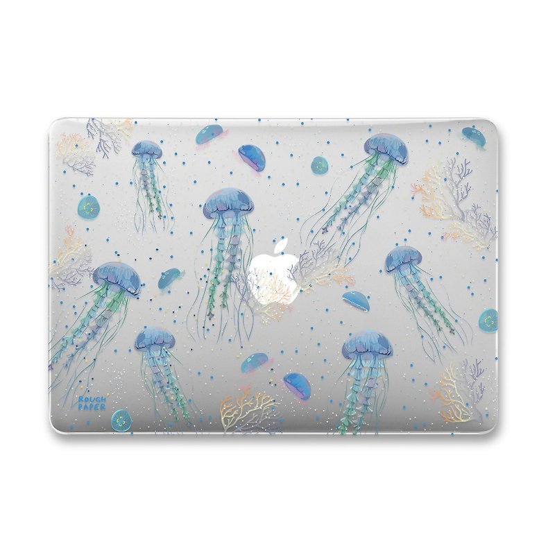 サンゴとクラゲ|印刷された透明なMacBookコンピュータケース - タブレット・PCケース - プラスチック 