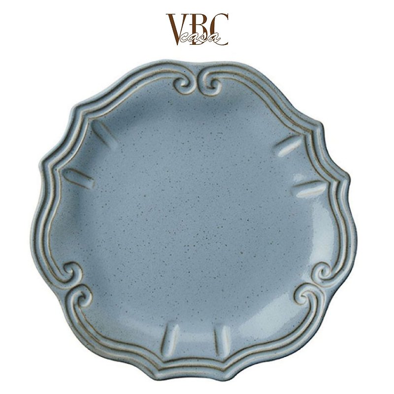 Italy VBC casa │ Baroque series 29 cm main plate / mist blue - จานและถาด - ดินเผา สีน้ำเงิน