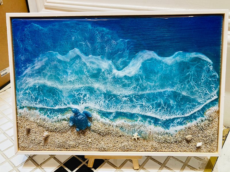 Epoxy ocean style mural photo frame - Posters - Resin Blue