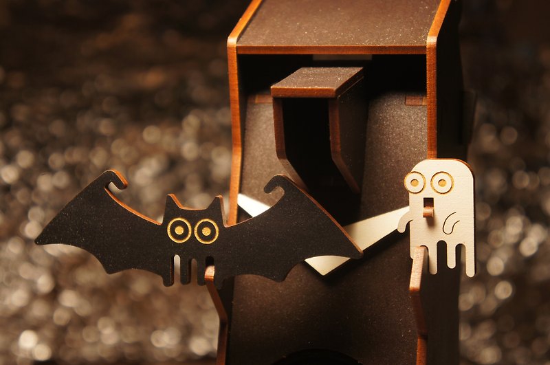 Goody Bag - Halloween Stereo Puzzle (Mono Speaker+Bat&Ghost) - ลำโพง - ไม้ สีดำ