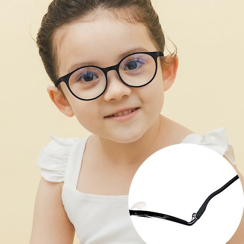 ALEGANT 時尚墨鏡│濾藍光眼鏡 輕量PPSU材質抗壓柔韌彈性圓框UV400兒童光學濾藍光眼鏡│2色