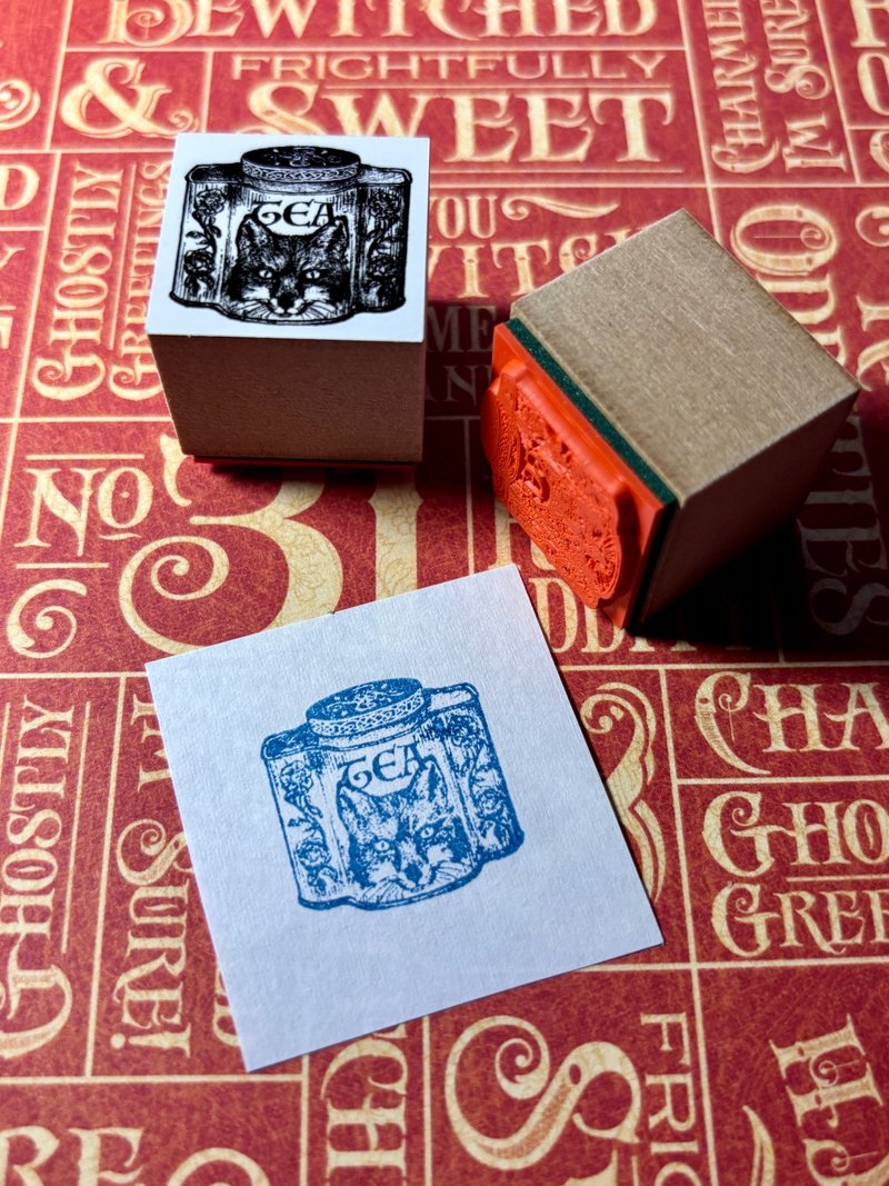 スタンプ-Fox Tea Caddy- - 印章/印台 - 木頭 卡其色