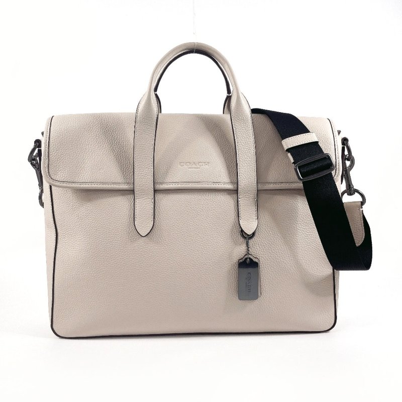 【日本直送 中古美品】コーチ COACH ビジネスバッグ C9875 サリバン ポートフォリオ ブリーフ ショルダーバッグ 2WAY 通勤 通学 レザー - 其他 - 真皮 白色