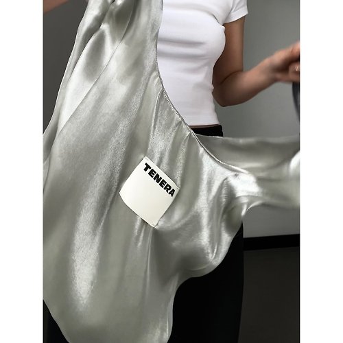 MOSSY STORE 【TENERA】再生環保購物袋-茶灰色 溫柔風格 手提包