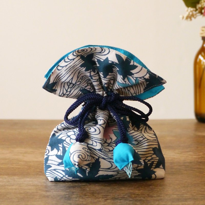Happy Purse FUGURO - กระเป๋าเครื่องสำอาง - ผ้าฝ้าย/ผ้าลินิน สีน้ำเงิน
