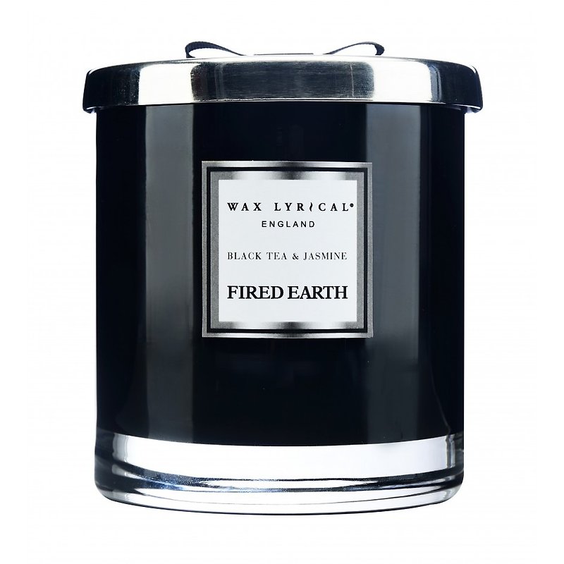 British candle FIRED EARTH series black tea with jasmine 2 core large can candle - เทียน/เชิงเทียน - ขี้ผึ้ง 