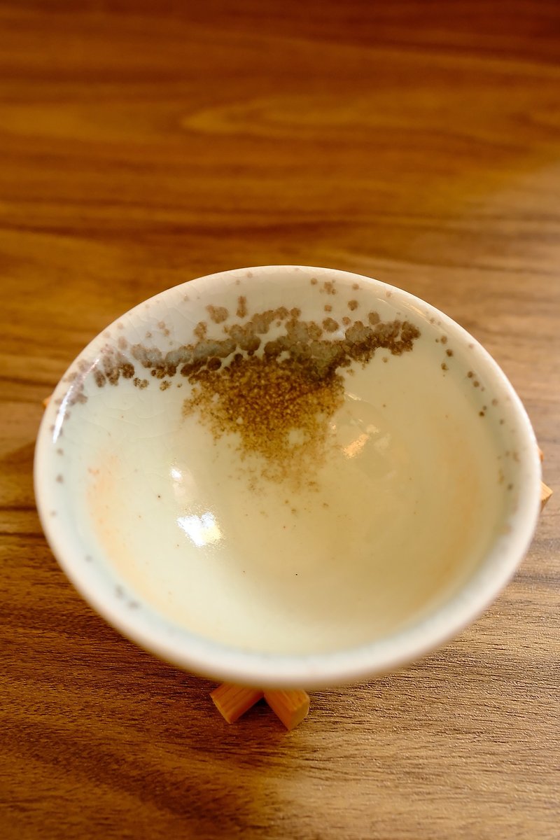 柴燒茶杯 - 落灰志野結晶茶杯 - 陶藝/玻璃 - 陶 藍色