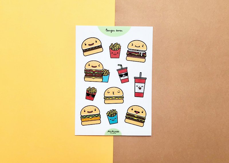 Burger Lover | A6 waterproof sticker - Stickers - Waterproof Material Multicolor