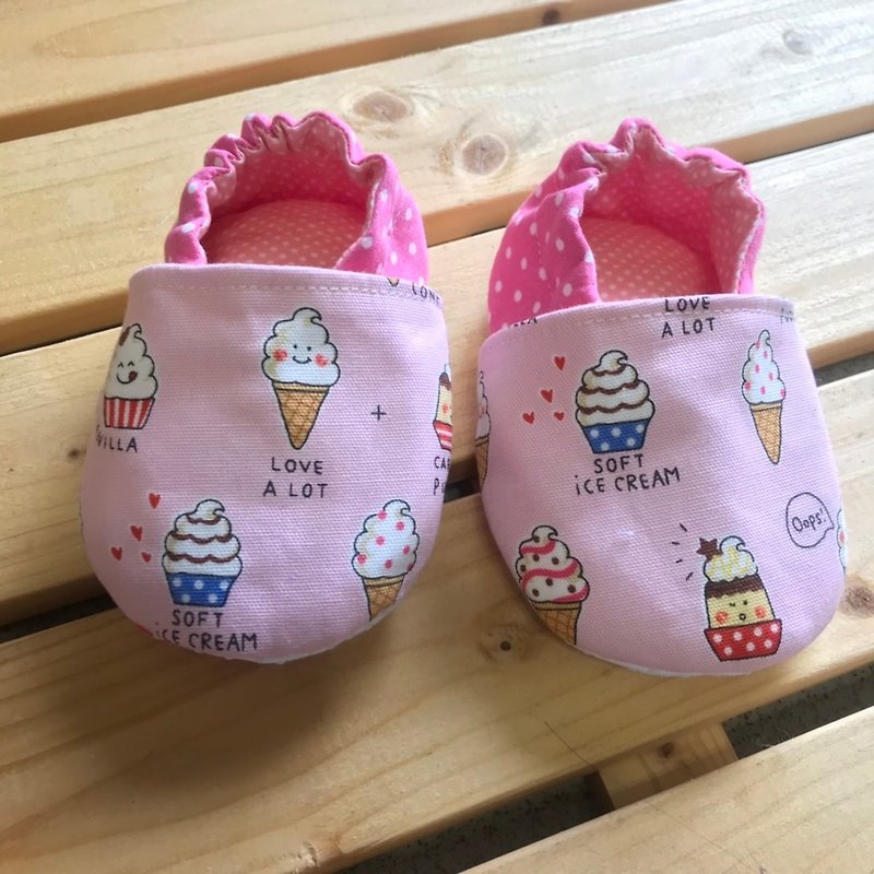冰淇淋學步鞋-粉 - 嬰兒鞋/學步鞋 - 棉．麻 粉紅色