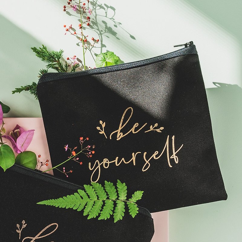 [Customized_Cosmetic Bag] You Are You (Bottomless) | Wedding, Birthday, Christmas Gift Exchange - Toiletry Bags & Pouches - Cotton & Hemp Black