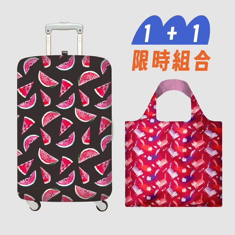 I buy a suitcase cover and get a spring roll bag ILOQI suitcase cover I watermelon black [size M] LMJUWA - กระเป๋าเดินทาง/ผ้าคลุม - พลาสติก สีดำ