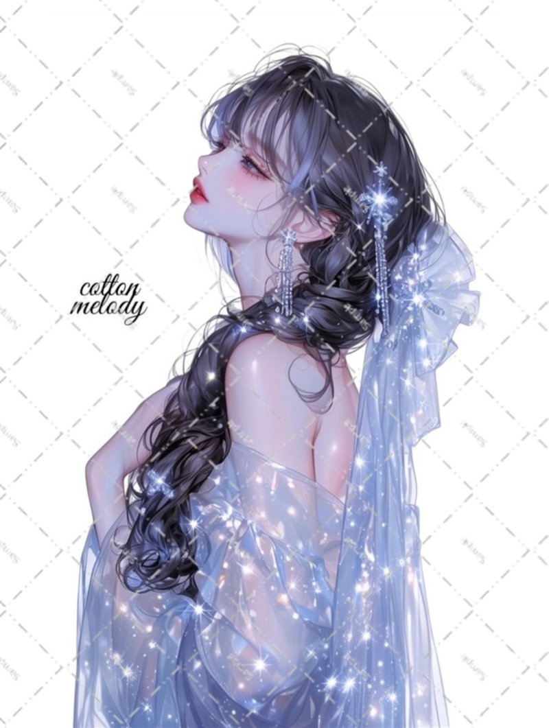 original sticker no.5537 人物ステッカー オリジナルステッカー 人物ステッカー 女の子ステッカー オリジナル人物ステッカー - 貼紙 - 紙 