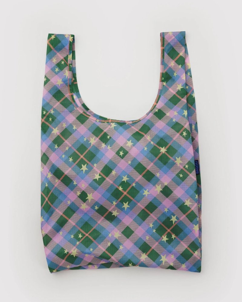 BAGGU環保收納購物袋 - 標準 - Green Star Plaid - 手提包/手提袋 - 防水材質 多色