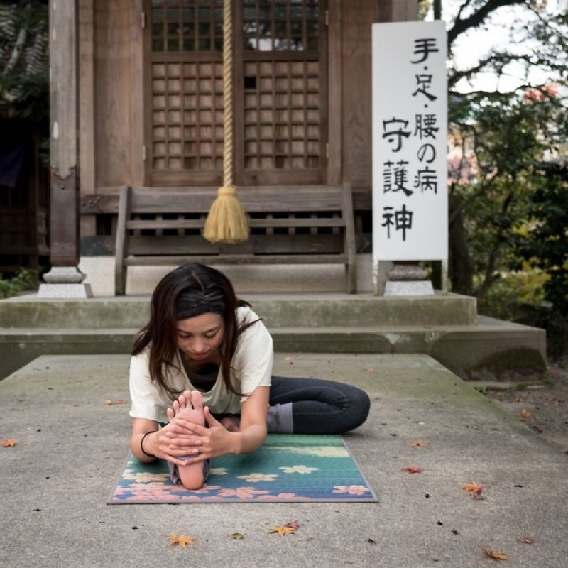 【質感生活】藺草瑜珈墊FUJI 富士山櫻花 經典熱銷 一秒到日 - 瑜珈墊 - 植物．花 