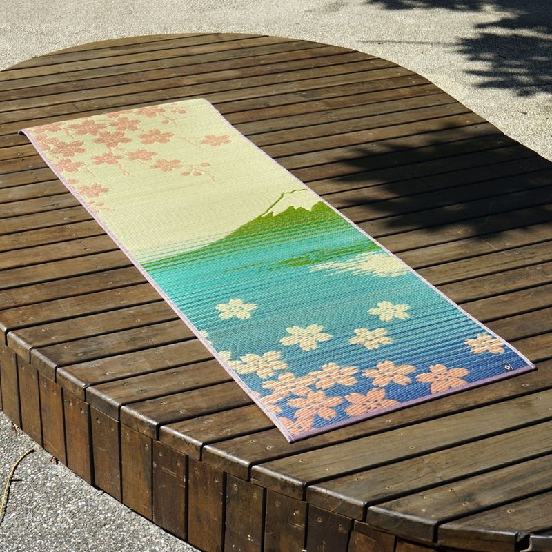 【上質な新年】い草ヨガマットFUJI 富士山と桜の絶景 ピラティスにも最適 日本製 - ヨガマット - 寄せ植え・花 