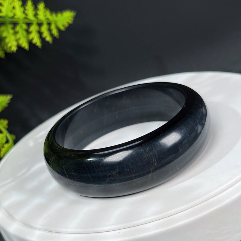 高品質藍虎眼石手镯58MM 流星紋聚寶盆藍虎晴石手環 淨化調節安撫 - 手鍊/手環 - 半寶石 藍色