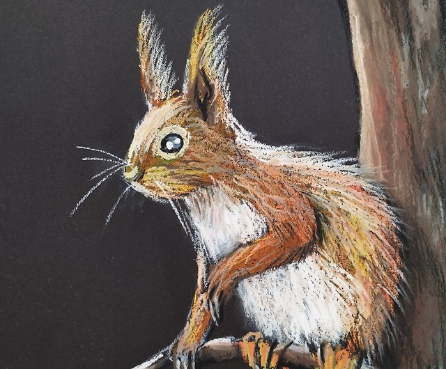 銅板 美術 図工 絵画 動物 ハンドメイド イラスト 写真 りす リス 