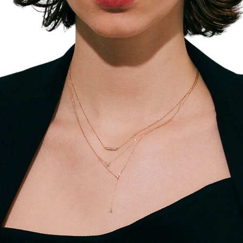 Japan MONATELIER | K10 (Gold) Natural Diamond Necklace