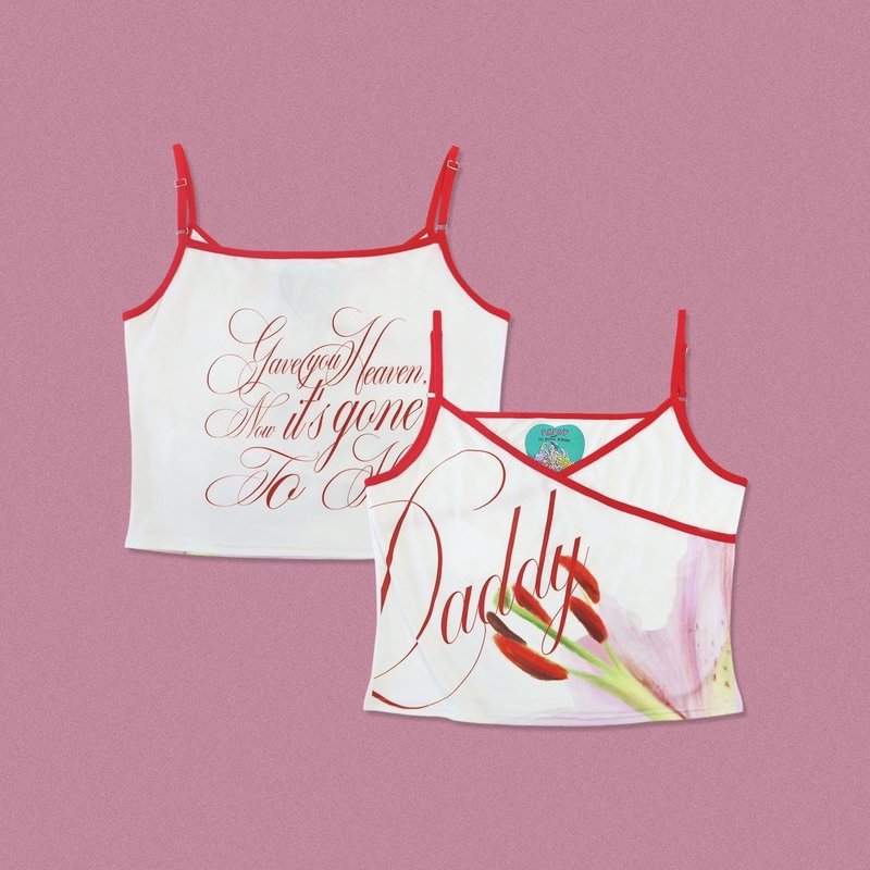 DADDY | Lily Rose Tank Top เสื้อสายเดี่ยว ลายดอกลิลลี่ สุดน่ารัก - เสื้อผู้หญิง - วัสดุอื่นๆ 