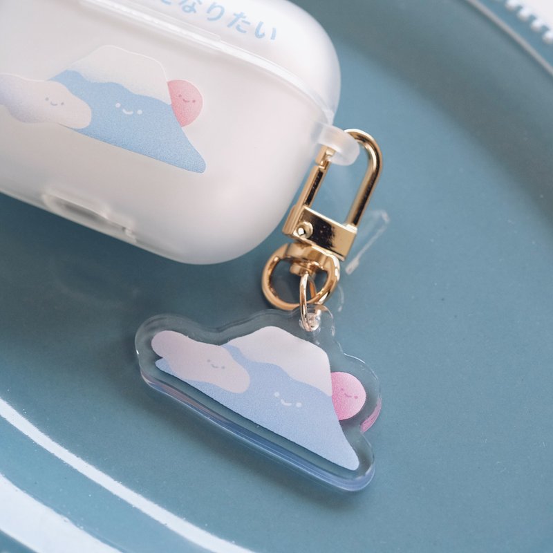 Soft Mount Fuji metal Acrylic pendant 40mm key ring keychain - Keychains - Acrylic Transparent