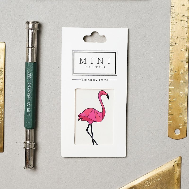 Tattoo Sticker - Flamingo - สติ๊กเกอร์แทททู - กระดาษ สึชมพู