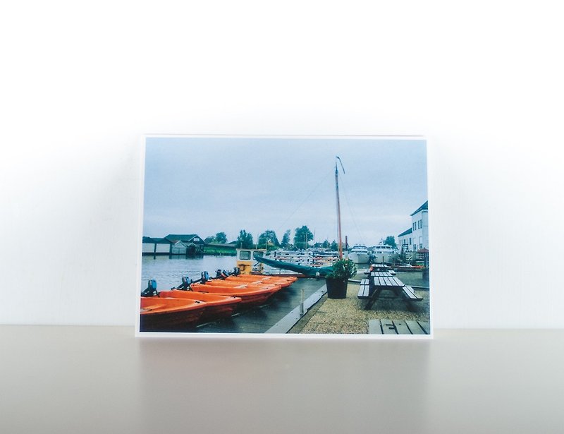 Photographic Postcard: Harbour, Grouw, Fryslân, Nederland - การ์ด/โปสการ์ด - กระดาษ สีน้ำเงิน