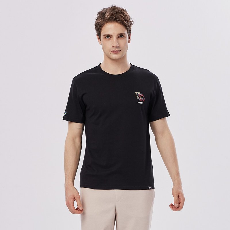 moz Sweden Three Moose Print 100% Cotton Short T-Classic Black (Asian Version) Men's - Men's T-Shirts & Tops - Cotton & Hemp Black