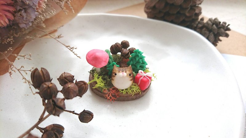 ◆ cat micro-scene - Christmas landscape - ของวางตกแต่ง - กระดาษ หลากหลายสี