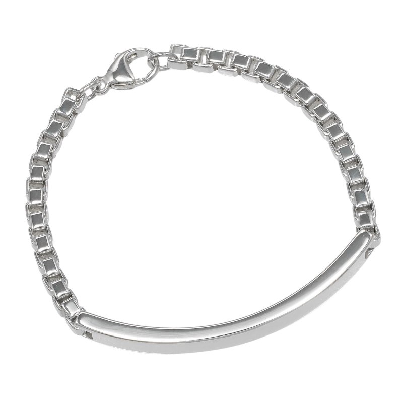 【日本直送】ティファニー TIFFANY&Co. ベネチアン ID ブレスレット 腕周り約16.2cm シルバー925 約18.2g レディース【中古】 - 手鍊/手環 - 銀 銀色