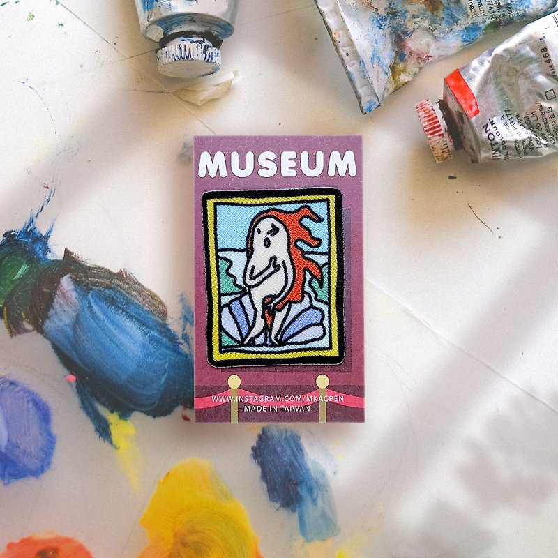 【燙片貼】Museum - 博物館名畫系列 - 熨燙貼/徽章/補丁 共8款 - 貼紙 - 聚酯纖維 紅色