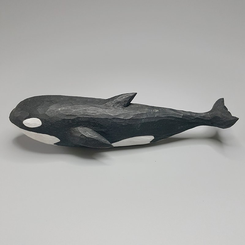 Killer whale wood carving artwork - Stuffed Dolls & Figurines - Wood Black