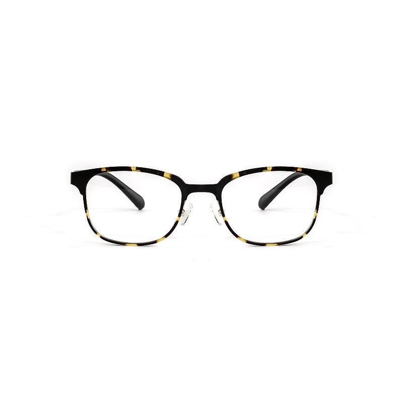 シンプルで大胆なダークべっ甲ウェリントンフレームメガネ - 眼鏡・フレーム - その他の素材 ブラウン
