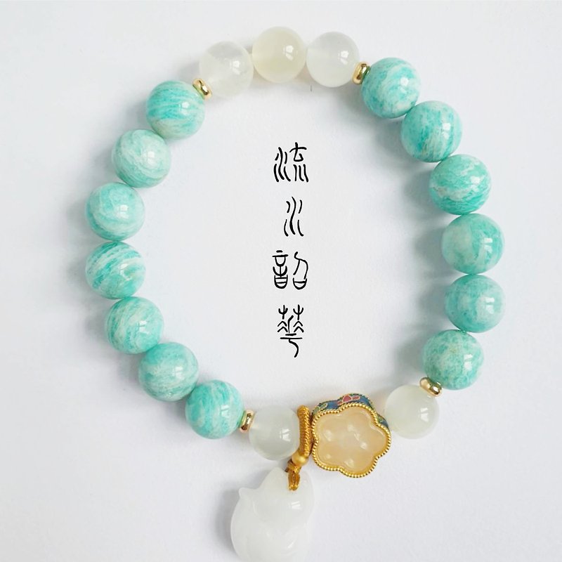 Amazonite , Moonstone, Hetian jade crystal bracelet - Bracelets - Crystal 