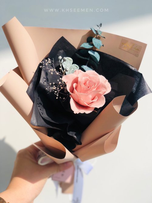 流浪蝴蝶 wbfxhm 不凋花 乾燥花 婚禮捧花 wbfxhm / Je t'aime 潔維瑞灰質裸不凋小花束四款S