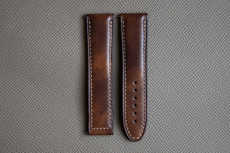 Dark Brown Museum Calf leather watch strap for Omega deployment clasp - 錶帶 - 真皮 咖啡色