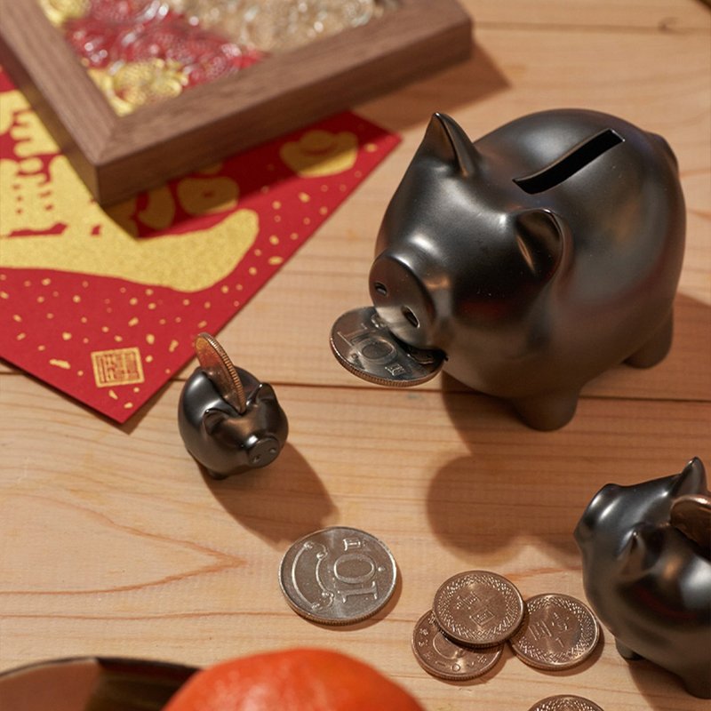 GOLDENPIG | 招財金豬 叄 霧鎳黑 - 擺飾/家飾品 - 貴金屬 黑色