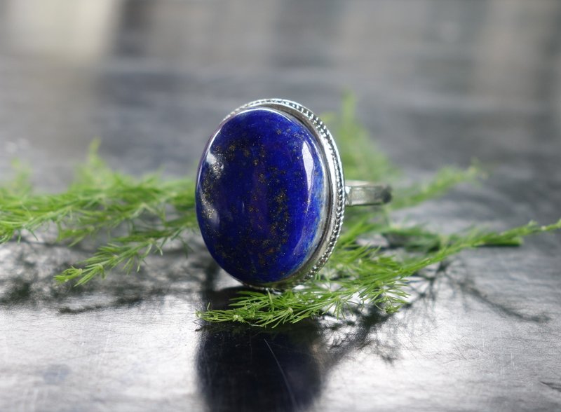 Natural lapis lazuli ring large carat 4.37g imperial blue fashion ring live ring - General Rings - Jade Blue