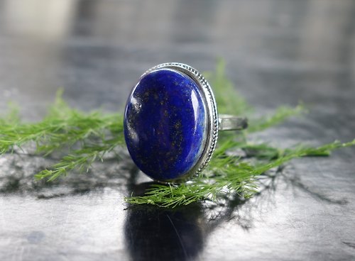 山奇藝術 天然青金石戒指 戒指 大克拉 4.37克 帝王藍 時尚戒指 指環 活圍