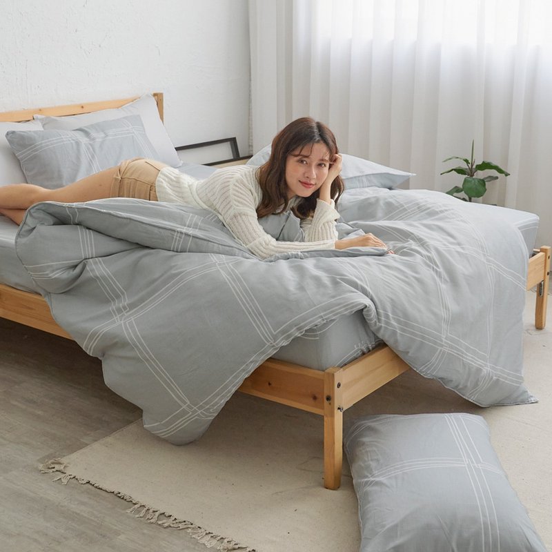 100% natural cotton 40 thread count bed quilt cover and cotton dual-purpose quilt-made in Taiwan bed sheets/B206 - Bedding - Cotton & Hemp Multicolor