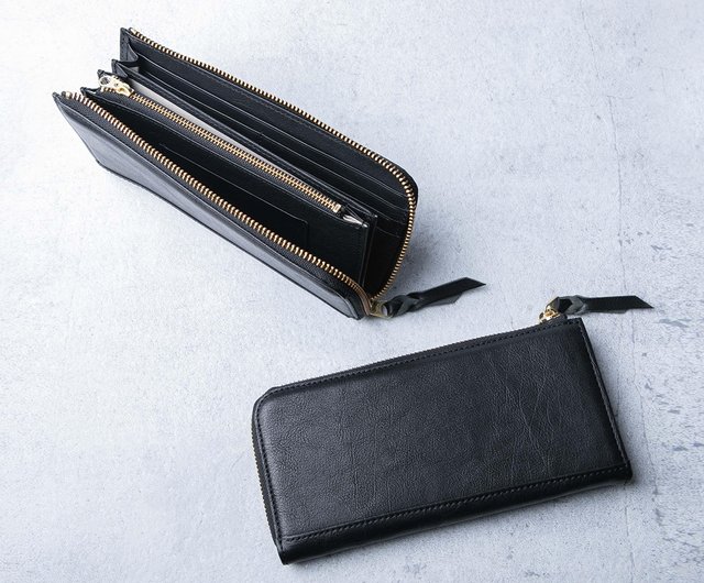 小物 Japanese label brands Wallet Chain MIDAS Tochigi Leather L-shaped zipper long wallet made in Japan