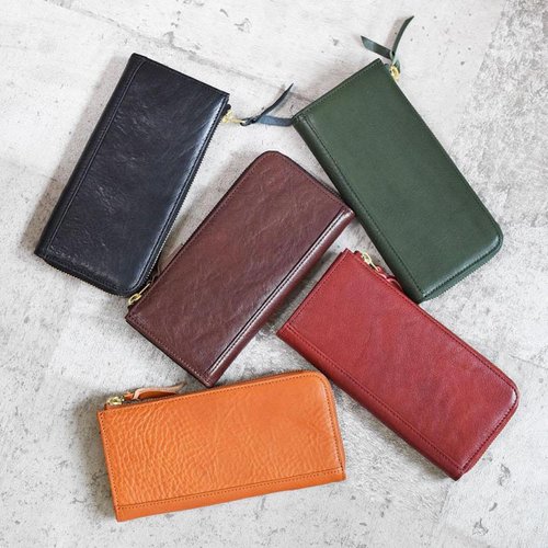 Made to order Tochigi leather L-shaped zipper long wallet