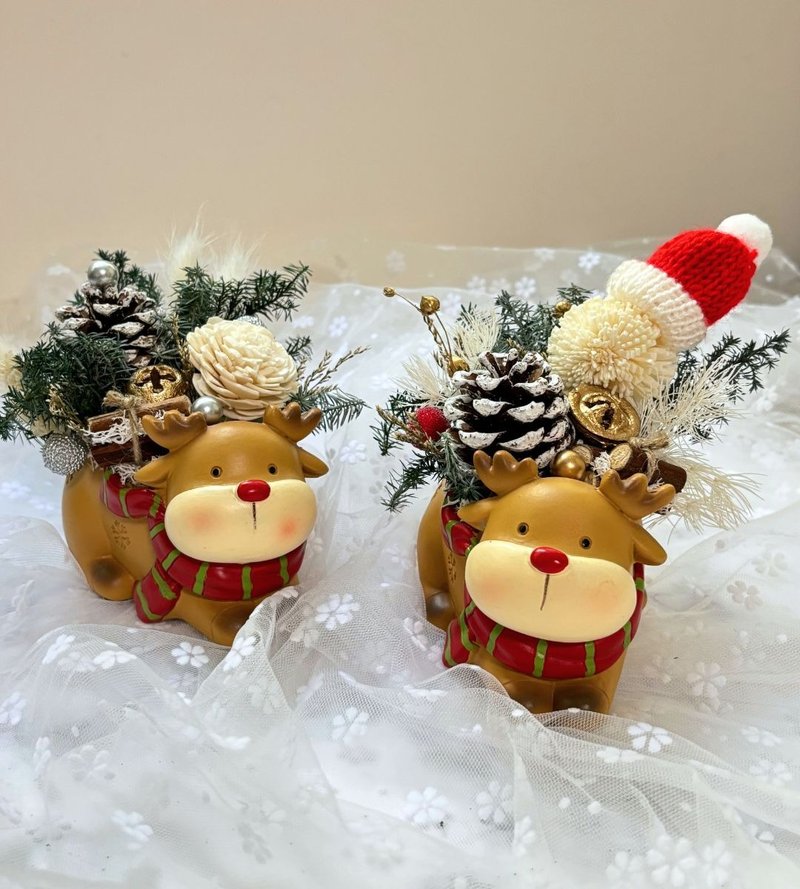 Healing Heart Floral Art | Christmas Reindeer Diffuser Mini Tabletop Floral - DIY Kit / Handmade / Christmas Gift - Plants & Floral Arrangement - Plants & Flowers 