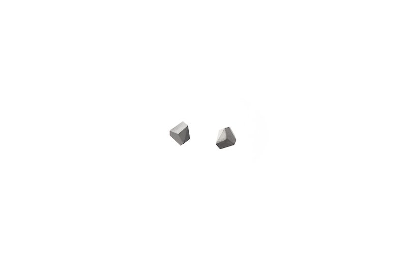 岩耳環 (原色水泥) - 耳環/耳夾 - 水泥 灰色