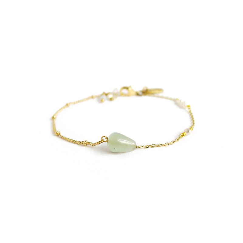 【Ficelle Concubine Light Jewelry】Walk with you-Tanglin Jade-Bracelet - Bracelets - Gemstone Green