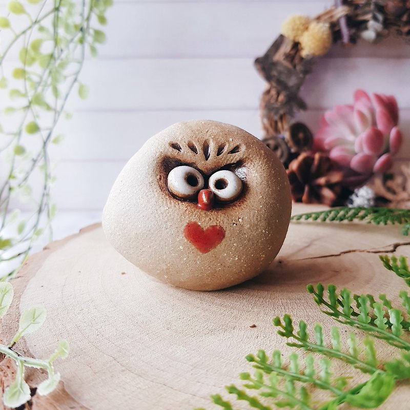 C-11 Owl Tao Bell Decoration │Yoshio Eagle x Office Small Object Pure Handmade Pottery Design Wenzhen - Items for Display - Pottery Brown