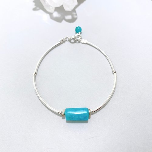 Ops手工飾品設計 Ops Amazonite silver bracelet-天河石/湖水綠/銀/藍綠色
