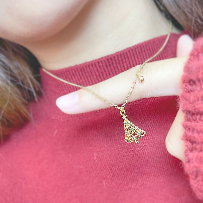 Giftest 18K Gold Plated/Gold Star Christmas Tree Christian Christmas Gift Gospel Ornament Necklace N68 - Necklaces - Precious Metals Gold