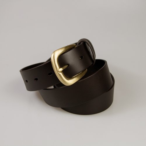 SAMBAR shoes SAMBAR植鞣銅釦環皮帶-深咖
